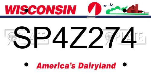 SP4Z274 Wisconsin License Plate