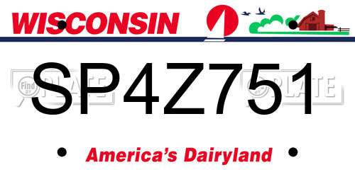 SP4Z751 Wisconsin License Plate