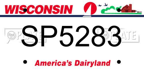 SP5283 Wisconsin License Plate