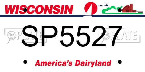 SP5527 Wisconsin License Plate