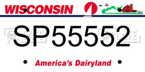 SP55552 Wisconsin License Plate