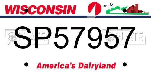 SP57957 Wisconsin License Plate