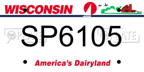 SP6105 Wisconsin License Plate