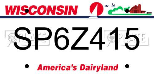SP6Z415 Wisconsin License Plate
