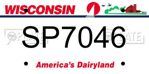 SP7046 Wisconsin License Plate