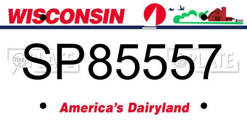SP85557 Wisconsin License Plate