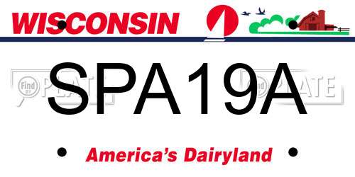 SPA19A Wisconsin License Plate