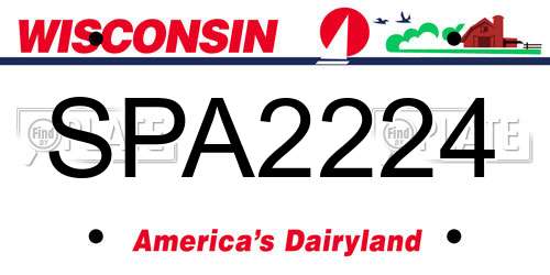 SPA2224 Wisconsin License Plate