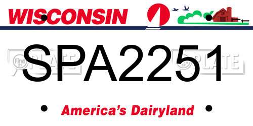 SPA2251 Wisconsin License Plate