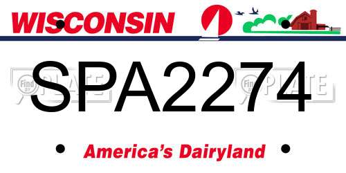 SPA2274 Wisconsin License Plate