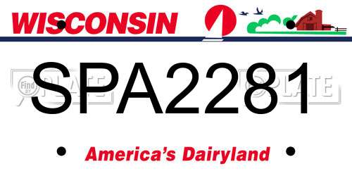 SPA2281 Wisconsin License Plate