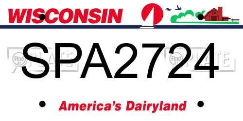 SPA2724 Wisconsin License Plate