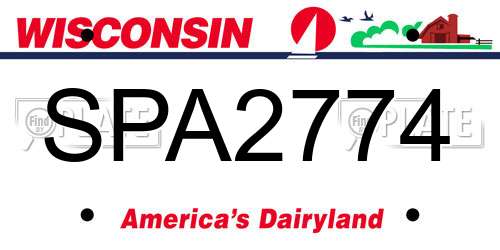 SPA2774 Wisconsin License Plate