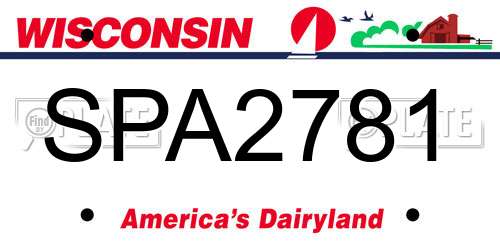 SPA2781 Wisconsin License Plate