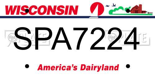 SPA7224 Wisconsin License Plate