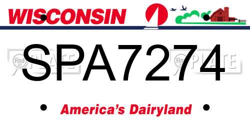 SPA7274 Wisconsin License Plate