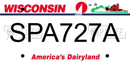 SPA727A Wisconsin License Plate