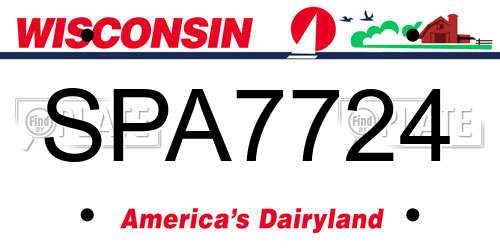 SPA7724 Wisconsin License Plate