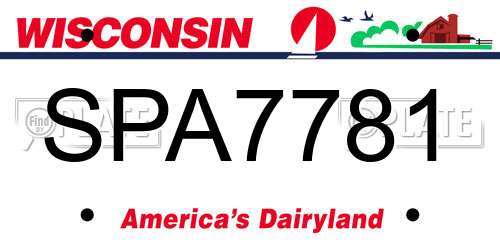 SPA7781 Wisconsin License Plate