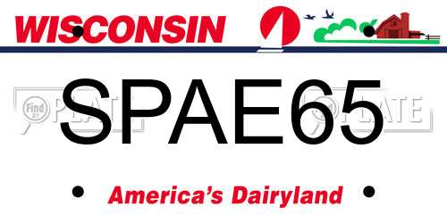 SPAE65 Wisconsin License Plate