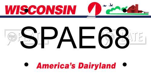 SPAE68 Wisconsin License Plate