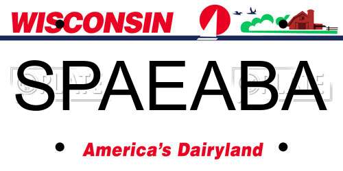 SPAEABA Wisconsin License Plate