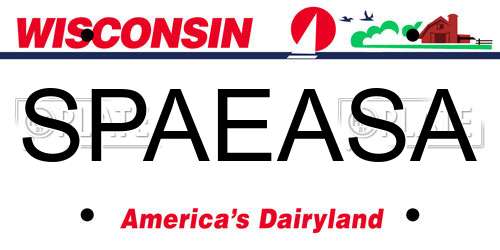 SPAEASA Wisconsin License Plate