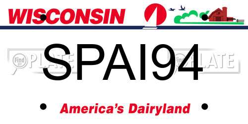 SPAI94 Wisconsin License Plate