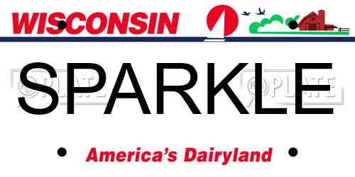 SPARKLE Wisconsin License Plate