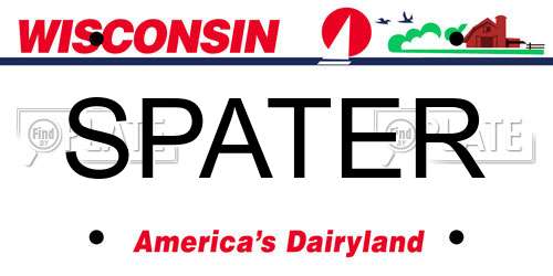 SPATER Wisconsin License Plate