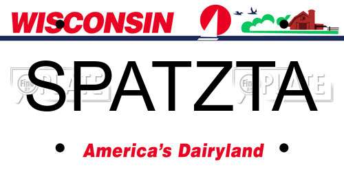 SPATZTA Wisconsin License Plate