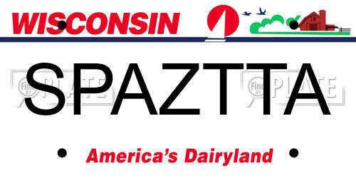 SPAZTTA Wisconsin License Plate