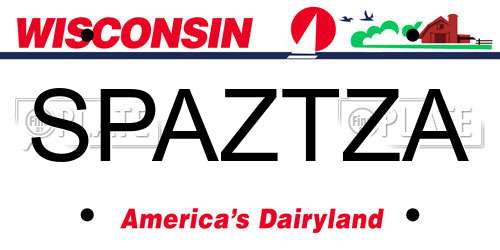 SPAZTZA Wisconsin License Plate