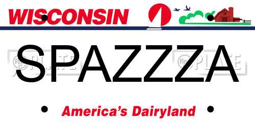 SPAZZZA Wisconsin License Plate