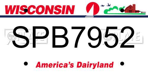 SPB7952 Wisconsin License Plate