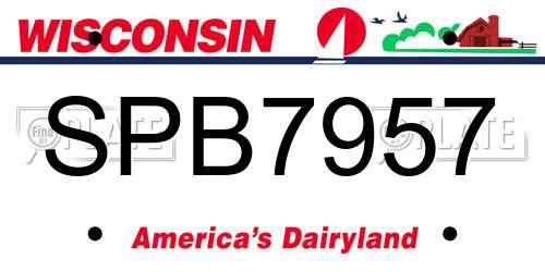 SPB7957 Wisconsin License Plate