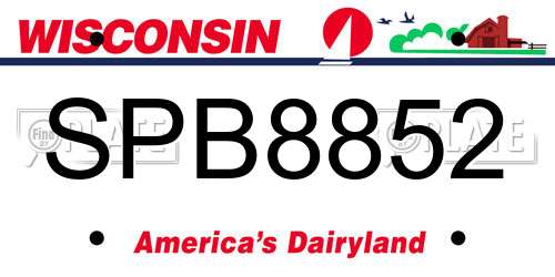 SPB8852 Wisconsin License Plate