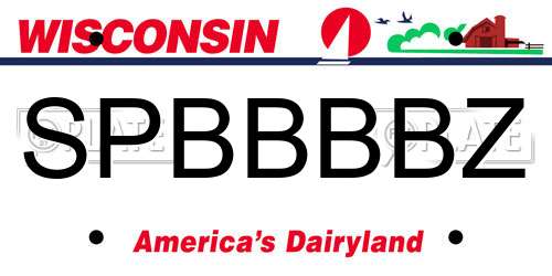 SPBBBBZ Wisconsin License Plate