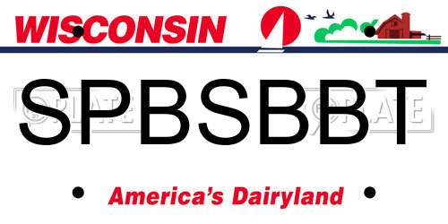 SPBSBBT Wisconsin License Plate