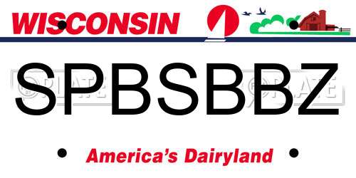 SPBSBBZ Wisconsin License Plate