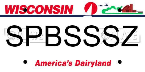 SPBSSSZ Wisconsin License Plate