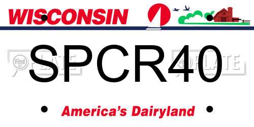 SPCR40 Wisconsin License Plate