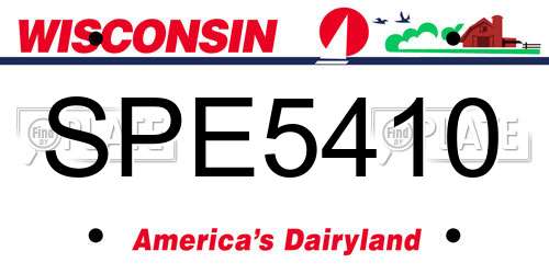 SPE5410 Wisconsin License Plate