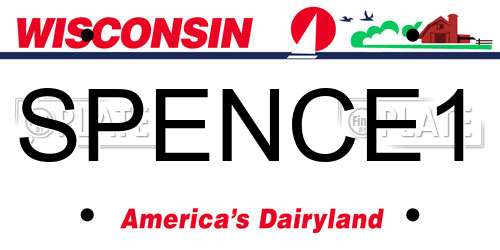 SPENCE1 Wisconsin License Plate