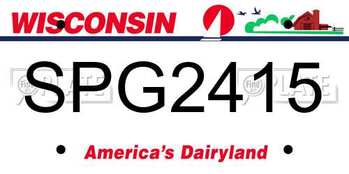 SPG2415 Wisconsin License Plate