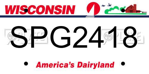SPG2418 Wisconsin License Plate