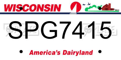 SPG7415 Wisconsin License Plate