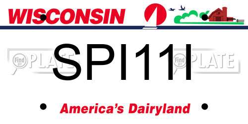 SPI11I Wisconsin License Plate