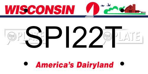 SPI22T Wisconsin License Plate