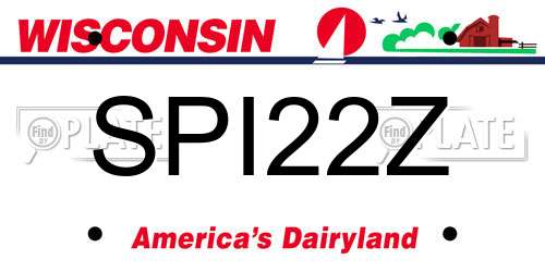 SPI22Z Wisconsin License Plate